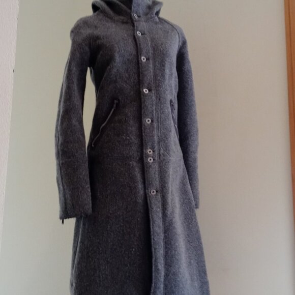 Pre-owned Diesel Long Button-up hooded wool jacket Size M - Picture 3 of 11